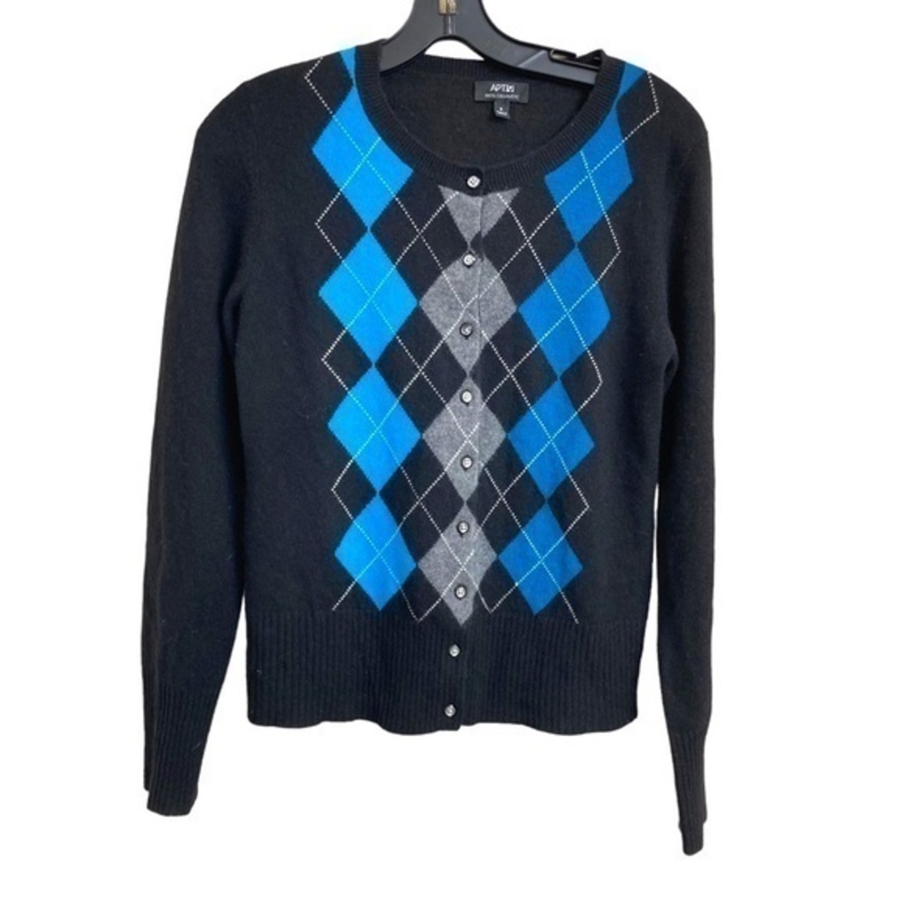 Apt. 9 black blue cashmere sweater